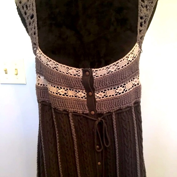 Free People Tops - Free People Rare Gray Crochet Cable Sweater Cami